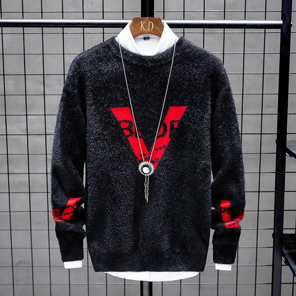 men's sweaters autumn and winter sweater pullover imitation mink velvet youth slim round neck thick, White;black
men's sweaters autumn and winter sweater pullover imitation mink velvet youth slim round neck thick, White;black