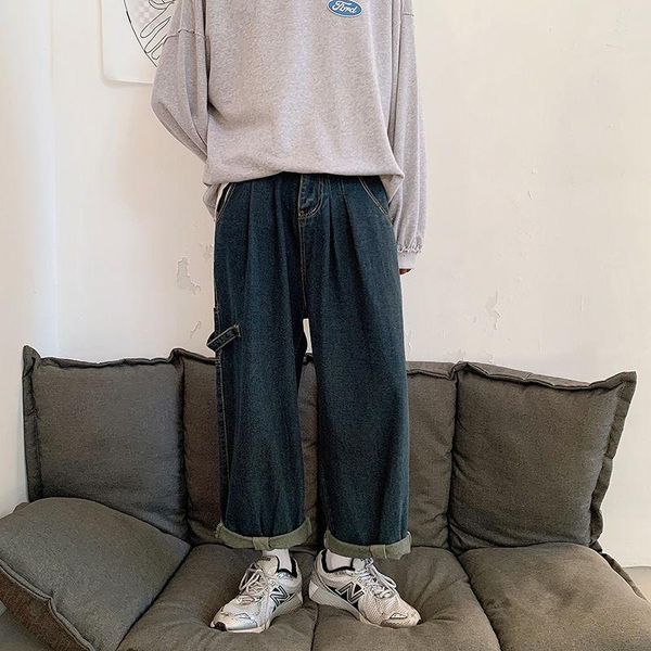 korean wide-leg jeans men's fashion casual retro harajuku jeans men streetwear loose hip-hop straight denim pants mens s-3xl, Blue
korean wide-leg jeans men's fashion casual retro harajuku jeans men streetwear loose hip-hop straight denim pants mens s-3xl, Blue