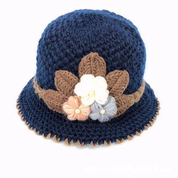 fashion women knitting wool hat classic winter side wool fleece flower basin cap brim 6cm circumference 57cm, Blue;gray
fashion women knitting wool hat classic winter side wool fleece flower basin cap brim 6cm circumference 57cm, Blue;gray