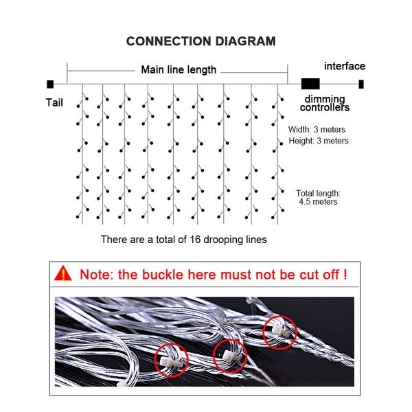 3*3m led fairy light christmas led string light 304 led indoor curtain icicle lamp for wedding holiday party decoration garland
3*3m led fairy light christmas led string light 304 led indoor curtain icicle lamp for wedding holiday party decoration garland