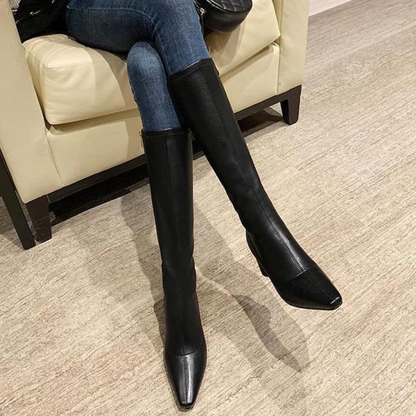 boots winter women knee-high patent leather plus size shoes europe and america square head chunky heel fashion, Black
boots winter women knee-high patent leather plus size shoes europe and america square head chunky heel fashion, Black