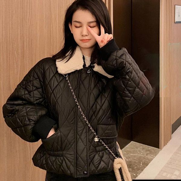 women's down & parkas short cotton padded jackets women 2021 winter korean fashion casual solid color lapel slim plus thick velvet fema, Black
women's down & parkas short cotton padded jackets women 2021 winter korean fashion casual solid color lapel slim plus thick velvet fema, Black