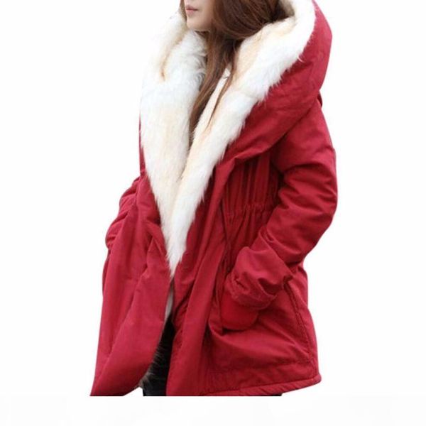 women winter warm coat thick fleece faux fur coat parka hooded outwear casaco feminino, Black;brown
women winter warm coat thick fleece faux fur coat parka hooded outwear casaco feminino, Black;brown