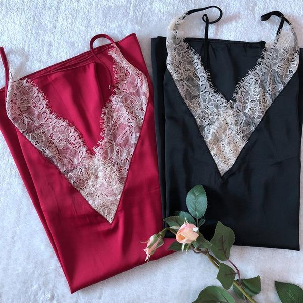 spaghetti strap nightdress lady intimate lingerie satin homewear nightgown silky nightwear home clothes casual nightie1, Black;red
spaghetti strap nightdress lady intimate lingerie satin homewear nightgown silky nightwear home clothes casual nightie1, Black;red