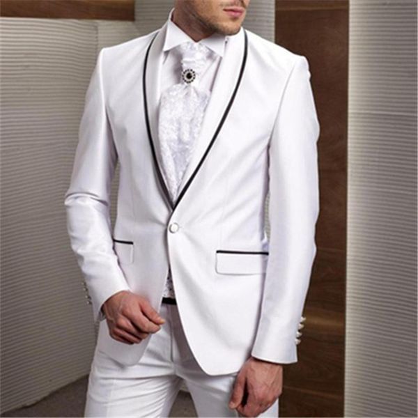 men's suits & blazers groom wedding white for men 2 pieces(jacket+pants+tie) black shawl lapel groomsman one button frim fit tuxedos 17, White;black
men's suits & blazers groom wedding white for men 2 pieces(jacket+pants+tie) black shawl lapel groomsman one button frim fit tuxedos 17, White;black