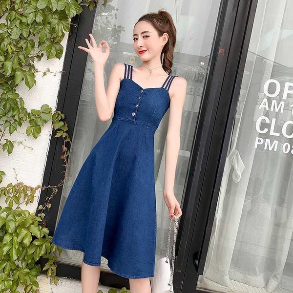 2020 summer strap denim dress a line strapless buttons empire jeans dresses sleeveless off shoulder blue jeans dress female robe1, Black;gray
2020 summer strap denim dress a line strapless buttons empire jeans dresses sleeveless off shoulder blue jeans dress female robe1, Black;gray