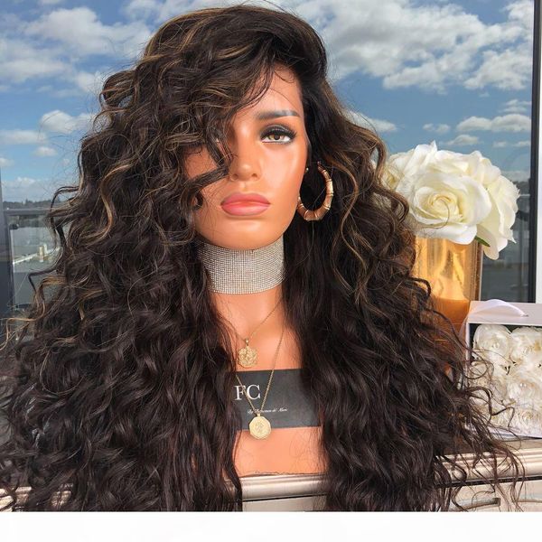 no bad smell european and american foreign trade womens fashion brown highlights long curly hair mid wig chemical fiber african sm, Black 
no bad smell european and american foreign trade womens fashion brown highlights long curly hair mid wig chemical fiber african sm, Black