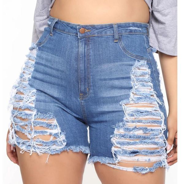 women's shorts plus size women summer hole destroyed short jeans denim female stretch, White;black
women's shorts plus size women summer hole destroyed short jeans denim female stretch, White;black