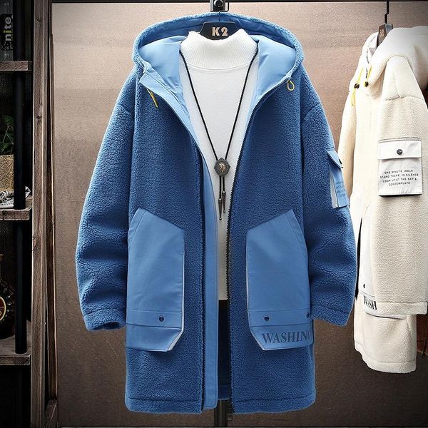 men's trench coats autumn winter windbreaker hooded thicken warm wind-proof lamb wool coat big pocket casual male parka, Tan;black
men's trench coats autumn winter windbreaker hooded thicken warm wind-proof lamb wool coat big pocket casual male parka, Tan;black