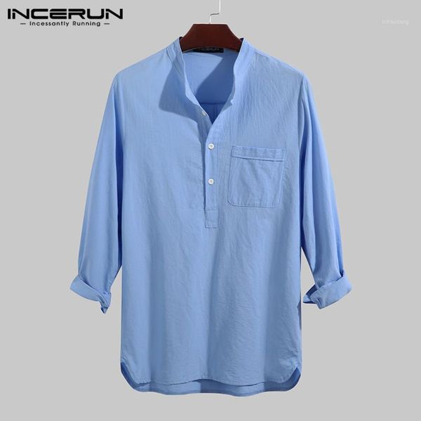 incerun mens cotton shirts autumn long sleeve stand collar blouse solid color blusas leisure pockets camisas hombre plus size 71, White;black
incerun mens cotton shirts autumn long sleeve stand collar blouse solid color blusas leisure pockets camisas hombre plus size 71, White;black