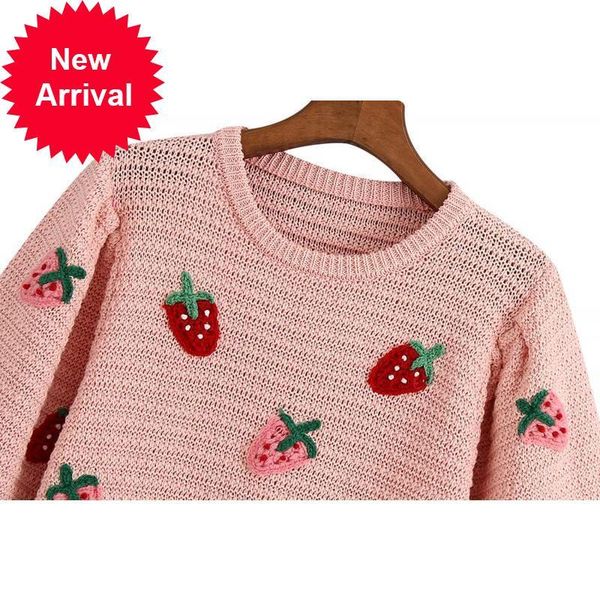 2021 new design the women's brand sweet autumn strawberry embroidered summer shirt pink pullover loose jumper of clothes dressed czvm, White;black
2021 new design the women's brand sweet autumn strawberry embroidered summer shirt pink pullover loose jumper of clothes dressed czvm, White;black