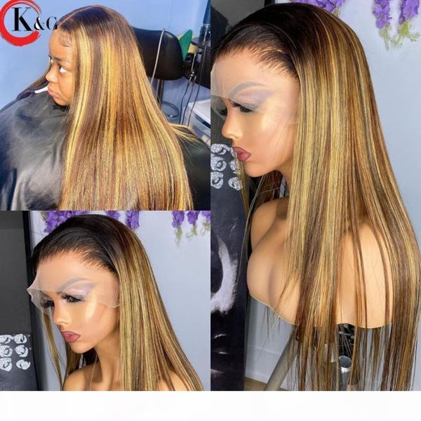 kungang highlight t-part middle part lace front human hair straight 150% density lace wigs with baby hair ratio non-remy, Black;brown 
kungang highlight t-part middle part lace front human hair straight 150% density lace wigs with baby hair ratio non-remy, Black;brown