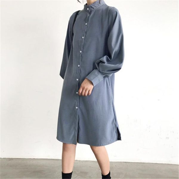 casual dresses yourseason korean solid color loose base shirt for ladies 2021 spring autumn single breasted female lantern sleeve dress, Black;gray
casual dresses yourseason korean solid color loose base shirt for ladies 2021 spring autumn single breasted female lantern sleeve dress, Black;gray