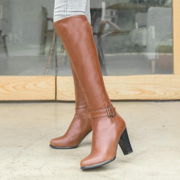 boots black brown gray women knight fashion zipper knee high square heel round toe buckle autumn winter lady
boots black brown gray women knight fashion zipper knee high square heel round toe buckle autumn winter lady