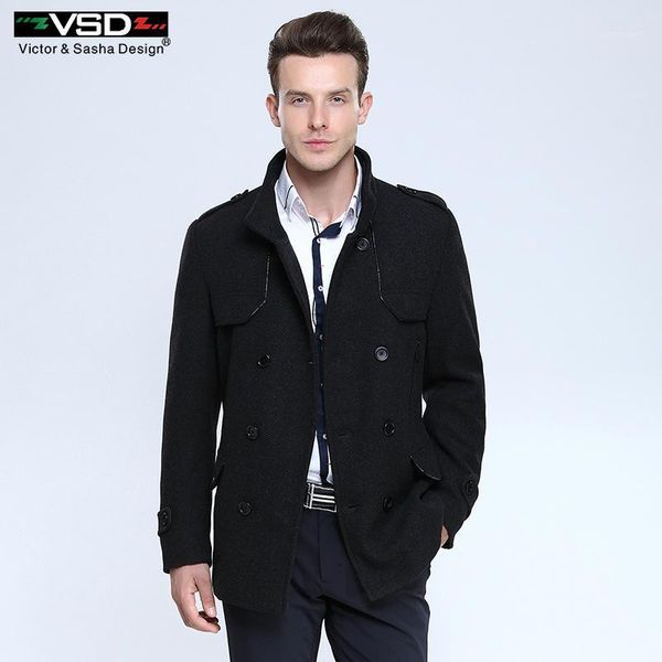 men's wool & blends suit design coat casual trench overcoat slim fit double breasted office jackets for men1, Black
men's wool & blends suit design coat casual trench overcoat slim fit double breasted office jackets for men1, Black