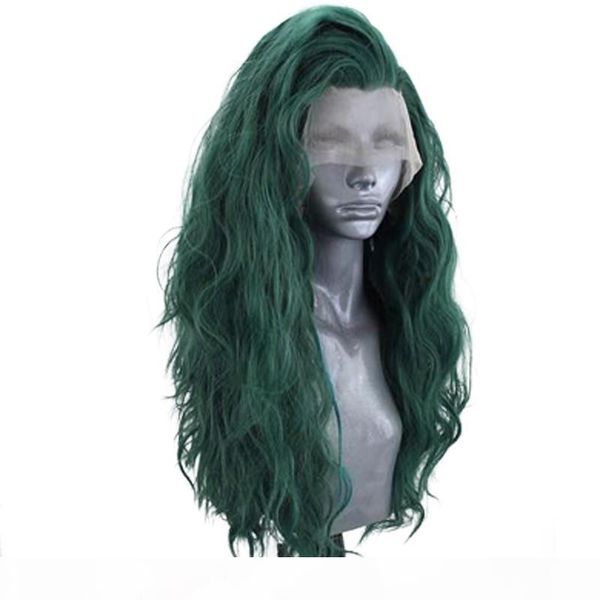 green wigs side part water wave synthetic lace front wig with baby hair heat resistant fiber hair cosplay wigs for women, Black
green wigs side part water wave synthetic lace front wig with baby hair heat resistant fiber hair cosplay wigs for women, Black