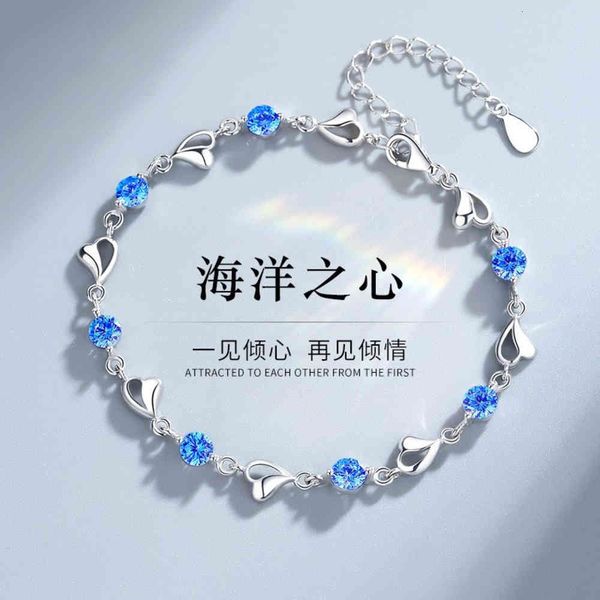 designer bracelet 925 sterling silver ocean heart bracelet female couple gift new bluehigh-end fashion, Golden;silver
designer bracelet 925 sterling silver ocean heart bracelet female couple gift new bluehigh-end fashion, Golden;silver