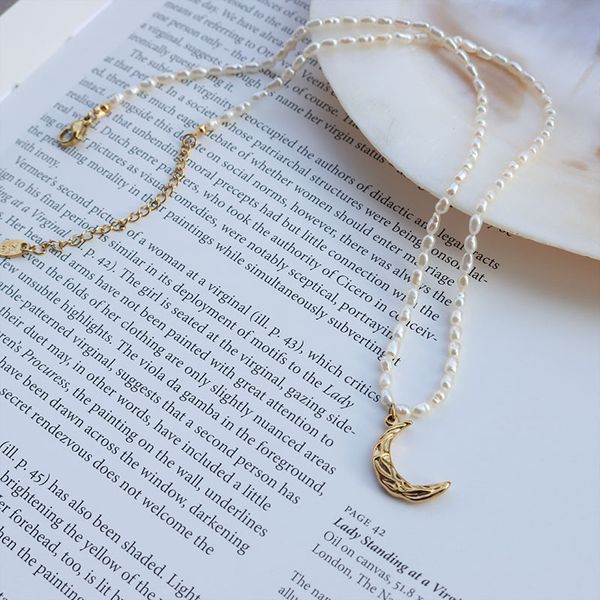 baroque freshwater pearl moon crescent necklace clavicle chain female titanium steel plated with 18k gold p735, Silver
baroque freshwater pearl moon crescent necklace clavicle chain female titanium steel plated with 18k gold p735, Silver