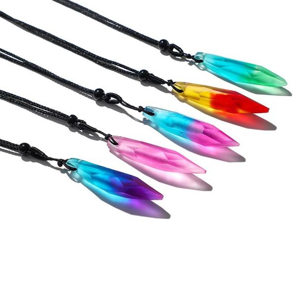 european and american polygon handmade water drop necklace frosted colorful aurora resin pendant necklace unique charm jewelry, Silver
european and american polygon handmade water drop necklace frosted colorful aurora resin pendant necklace unique charm jewelry, Silver