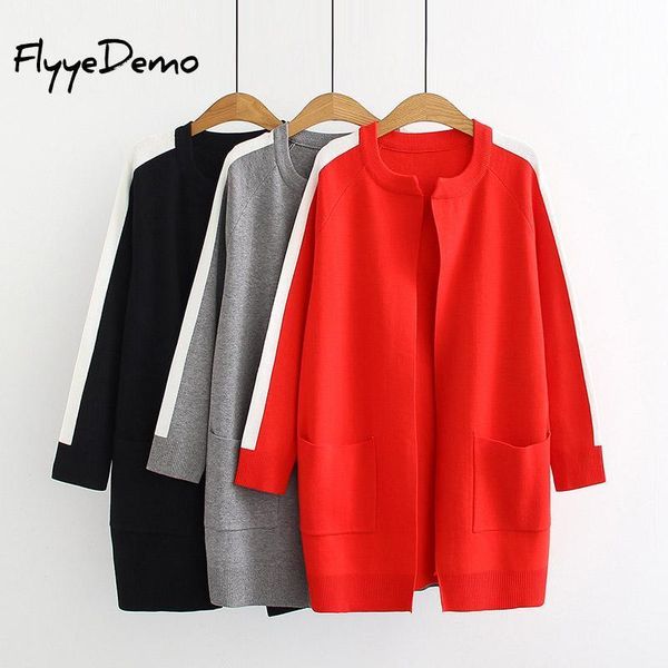 casual knitting long cardigan female loose trench coat knitted jumper 2020 autumn winter warm sweater women cardigan plus size lj201112, White;black
casual knitting long cardigan female loose trench coat knitted jumper 2020 autumn winter warm sweater women cardigan plus size lj201112, White;black
