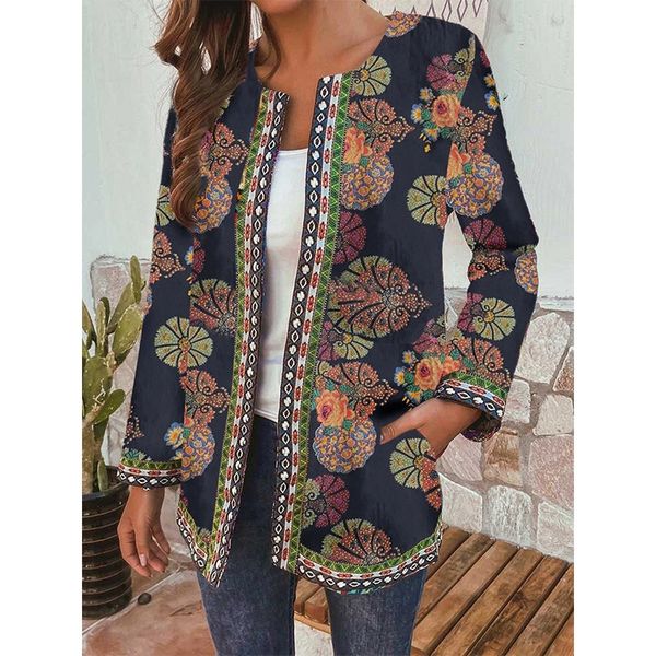 2020 autumn and winter new round neck vintage floral print long sleeves coat jacket cardigan women, Black;brown
2020 autumn and winter new round neck vintage floral print long sleeves coat jacket cardigan women, Black;brown