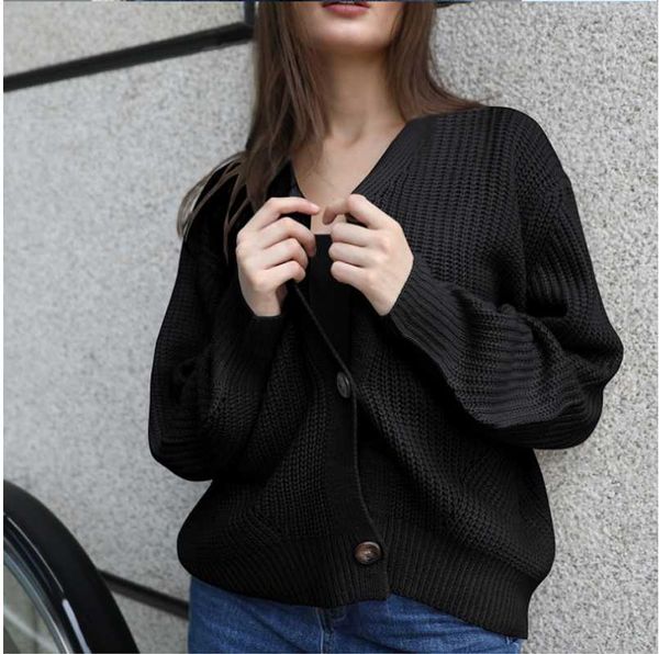 2021 women's knit cardigan sweater fashion spring long sleeve casual jacket loose button thick v-neck solid color sweater top, White
2021 women's knit cardigan sweater fashion spring long sleeve casual jacket loose button thick v-neck solid color sweater top, White