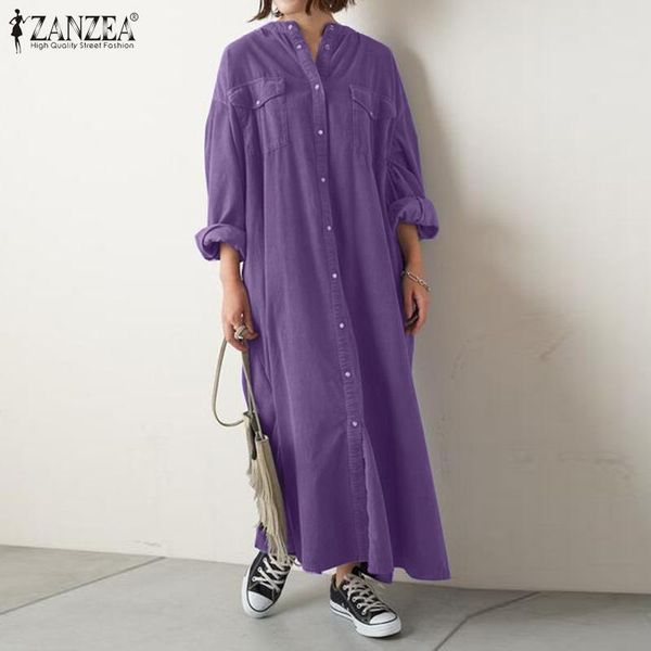 zanzea fashion long sleeve solid maxi dress 2021 spring women split long shirt vestidos buttons down casual sundress plus size 7, Black;gray
zanzea fashion long sleeve solid maxi dress 2021 spring women split long shirt vestidos buttons down casual sundress plus size 7, Black;gray