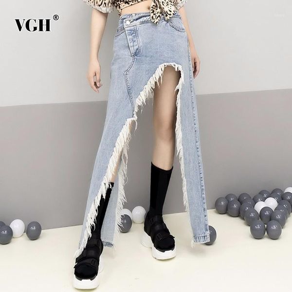 vgh solid denim skirts for women high waist button pockets tassel hem irregular straight skirt female fashion new 2019 summer1, Black
vgh solid denim skirts for women high waist button pockets tassel hem irregular straight skirt female fashion new 2019 summer1, Black