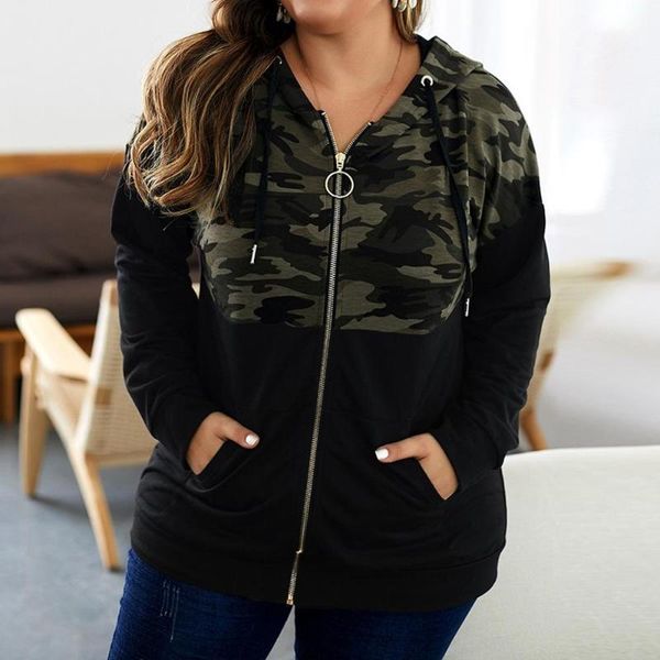 women camouflage coat fashion drawstring zipper loose hooded jackets autumn long sleeve plus size outwear vetement femme#2f1, Black;brown
women camouflage coat fashion drawstring zipper loose hooded jackets autumn long sleeve plus size outwear vetement femme#2f1, Black;brown