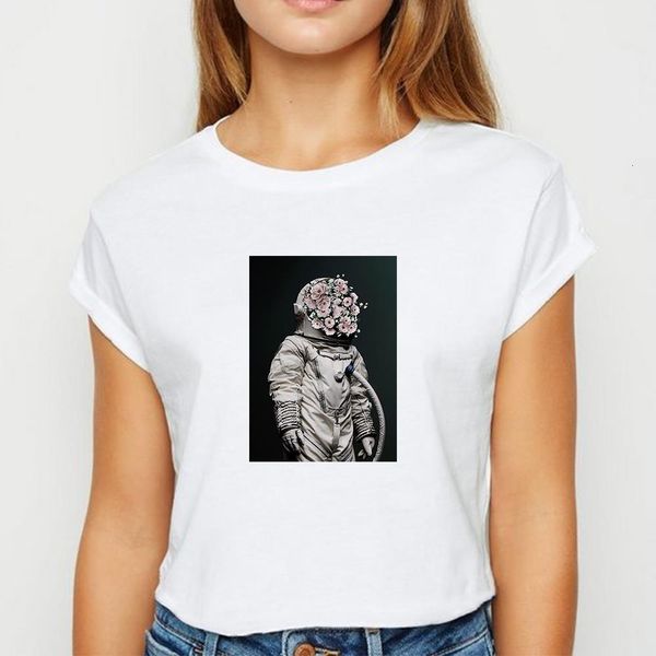 new t shirt women flower astronaut tshirt oversize spring summer tee popular printing ropa mujer round neck t-shirts, White
new t shirt women flower astronaut tshirt oversize spring summer tee popular printing ropa mujer round neck t-shirts, White