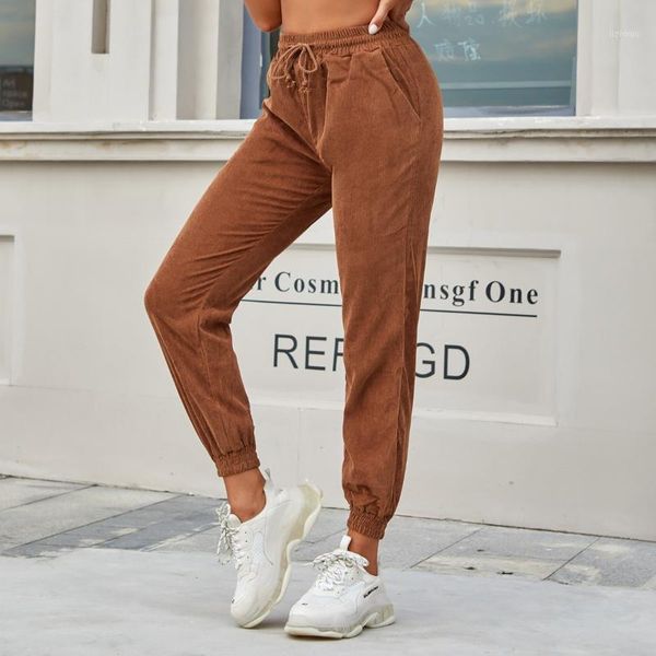 european and american autumn and winter women's fashion all-match casual corduroy high waist corset sports trousers1, Black;white
european and american autumn and winter women's fashion all-match casual corduroy high waist corset sports trousers1, Black;white