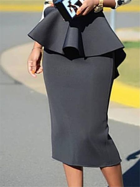 women bodycon pencil skirt high waist slim ruffles modest package hip tight classy saias jupes falads elegant office work wear, Black
women bodycon pencil skirt high waist slim ruffles modest package hip tight classy saias jupes falads elegant office work wear, Black