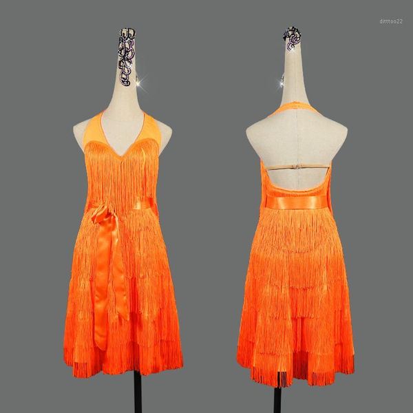 stage wear orange fringed latin dance dress women competition clothing female professional high-grade tassel skirt1, Black;red
stage wear orange fringed latin dance dress women competition clothing female professional high-grade tassel skirt1, Black;red
