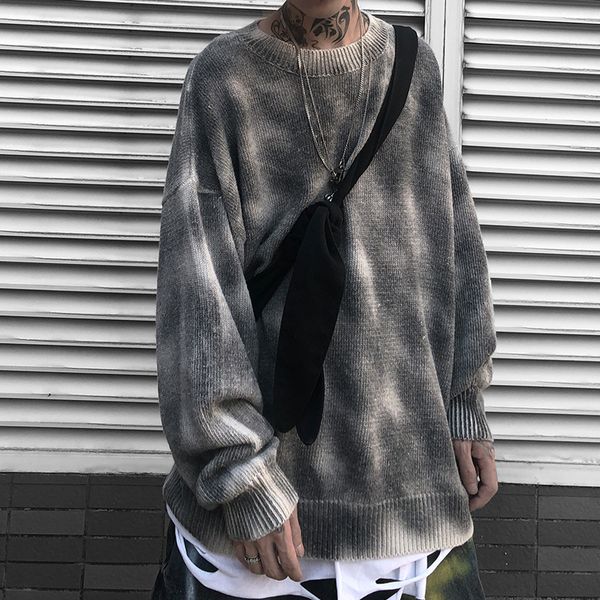 backdrop european dirty and american high street men's sweater is a fashion label lazy hip-hop funeral let loose knit shirt i30h, White;black
backdrop european dirty and american high street men's sweater is a fashion label lazy hip-hop funeral let loose knit shirt i30h, White;black