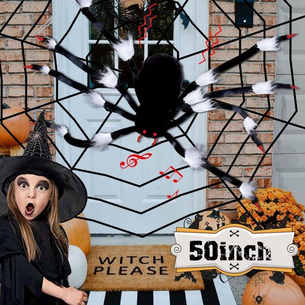 125см крупногабаритных искусственного плюша паук со светодиодными глазами spooky sound встряхивания тела хэллоуина декор horror halloween pa
125см крупногабаритных искусственного плюша паук со светодиодными глазами spooky sound встряхивания тела хэллоуина декор horror halloween pa