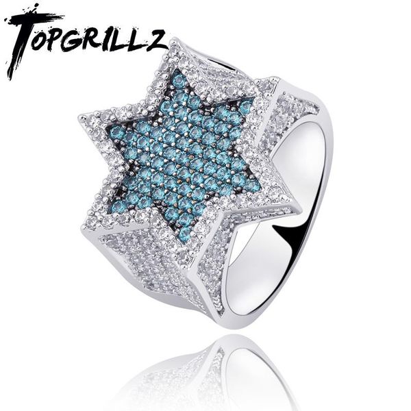 rillz new hexagon star silver color blue iced out cubic zircon rings micro paved personality hip hop jewelry for gifts, Golden;silver
rillz new hexagon star silver color blue iced out cubic zircon rings micro paved personality hip hop jewelry for gifts, Golden;silver