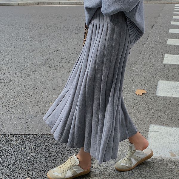 knitted medium length umbrella skirt a-line skirt high waist slim pleated skirt y1214, Black
knitted medium length umbrella skirt a-line skirt high waist slim pleated skirt y1214, Black
