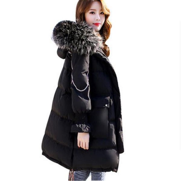 new plus size women's down jacket thick casaco feminine woman warm coat big fur collar hooded female white duck down coats 8l62, Black
new plus size women's down jacket thick casaco feminine woman warm coat big fur collar hooded female white duck down coats 8l62, Black