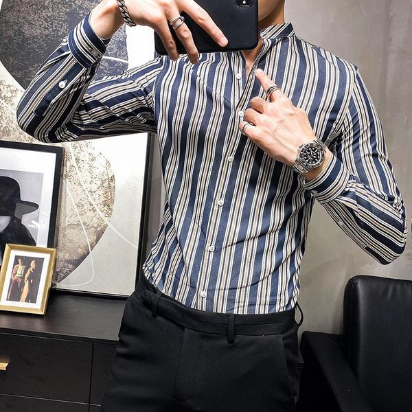 long-sleeved shirts men's striped slim-fitting shirts teen hair salon bar boys business inch, White;black
long-sleeved shirts men's striped slim-fitting shirts teen hair salon bar boys business inch, White;black