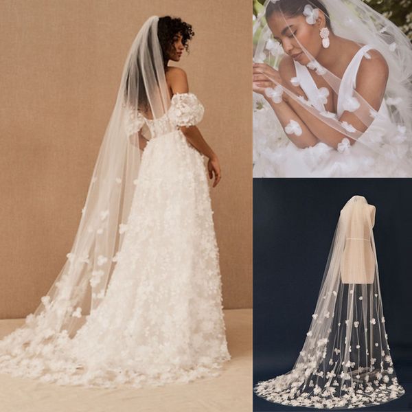 one layer wedding 3d floral 3m cathedral length long white ivory veils women accessories with comb, Black
one layer wedding 3d floral 3m cathedral length long white ivory veils women accessories with comb, Black