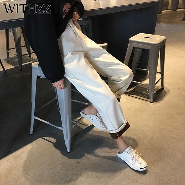 withzz autumn female winter loosed elastic waistline jeans straight wool, Blue
withzz autumn female winter loosed elastic waistline jeans straight wool, Blue