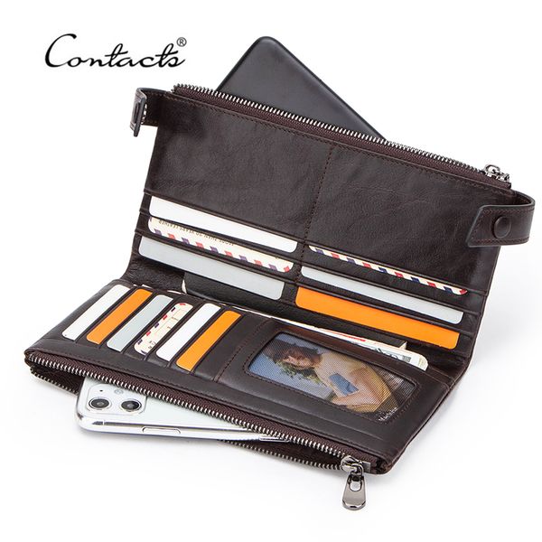 contact's men wallets casual long purse with phone pocket genuine leather man wallet large capacity card holder male purses rfid, Red;black
contact's men wallets casual long purse with phone pocket genuine leather man wallet large capacity card holder male purses rfid, Red;black