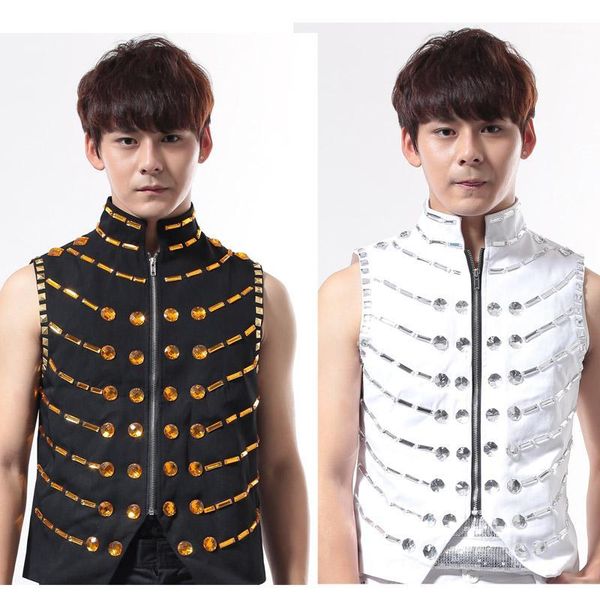 customized plus size s-4xl men vest jackets male singer dj shirt punk outerwear ds rhinestone vests ds stage wear costume1, Black;white
customized plus size s-4xl men vest jackets male singer dj shirt punk outerwear ds rhinestone vests ds stage wear costume1, Black;white