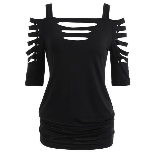 black shirt womens shoulder cut lacerated sleeve hollow out casual fashion streetwear off blouses kg-1086, White
black shirt womens shoulder cut lacerated sleeve hollow out casual fashion streetwear off blouses kg-1086, White