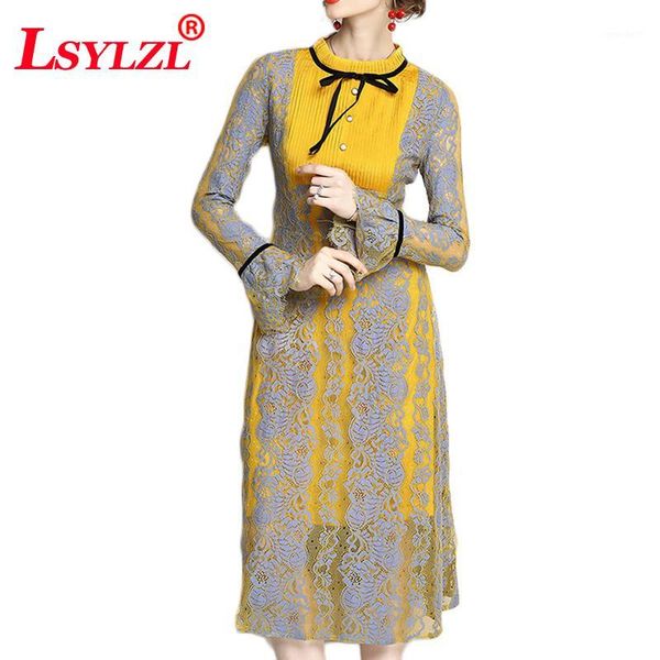 casual dresses 2021 bow flare sleeve women lace dress hollow out long vestido work slim vintage party q2741, Black;gray
casual dresses 2021 bow flare sleeve women lace dress hollow out long vestido work slim vintage party q2741, Black;gray