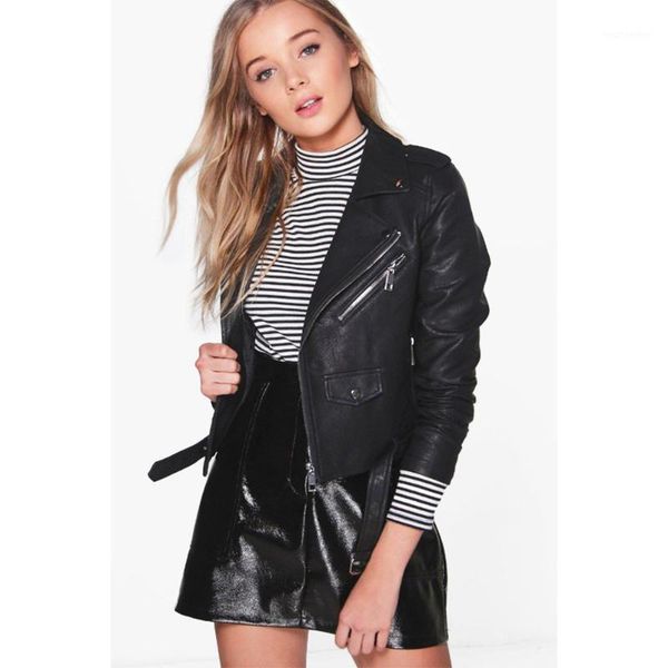 autumn and winter women's new turn-down collar zipper coat yellow light blue pink leather jacket1, Black
autumn and winter women's new turn-down collar zipper coat yellow light blue pink leather jacket1, Black