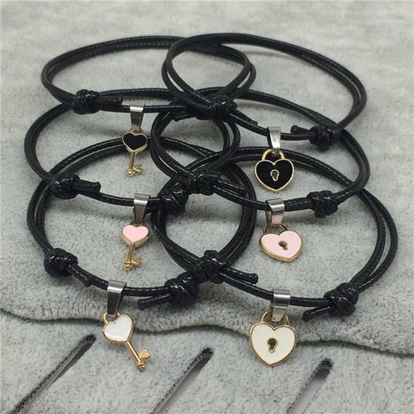 simple couple bracelet creative leather rope key love lock fashion men and women jewelry adjustable couple bracelet gift1, Golden;silver
simple couple bracelet creative leather rope key love lock fashion men and women jewelry adjustable couple bracelet gift1, Golden;silver