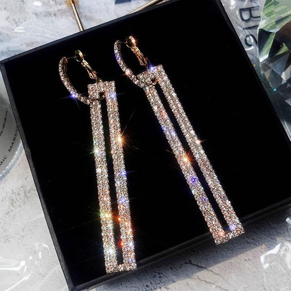 trendy rhinestone drop earrings exaggerated geometric long crystal rectangle dangle earrings for women jewelry gift, Silver
trendy rhinestone drop earrings exaggerated geometric long crystal rectangle dangle earrings for women jewelry gift, Silver