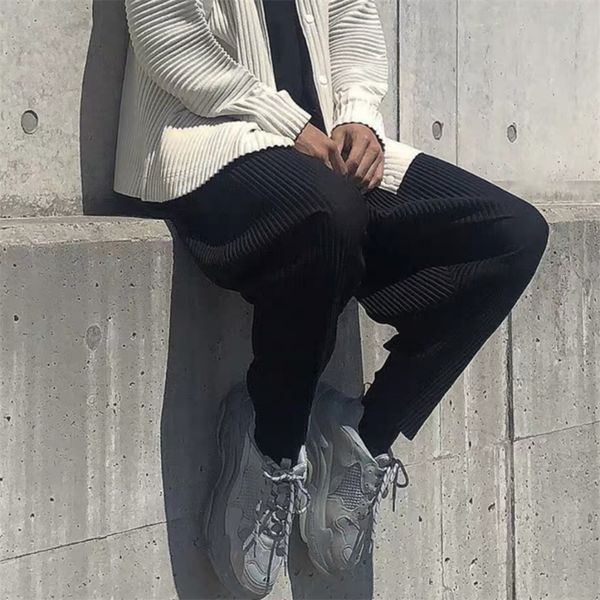 iefb /men's clothing loose pleated trousers black straight casual elastic all-match pants for male jf150 9y470 201113
iefb /men's clothing loose pleated trousers black straight casual elastic all-match pants for male jf150 9y470 201113