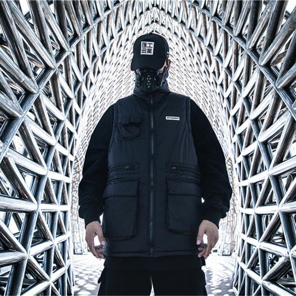 techwear japanese streetwear padded vest men harajuku sweatshirts oversized hip hop punk multi pockets casual tactical jacket, Black;white
techwear japanese streetwear padded vest men harajuku sweatshirts oversized hip hop punk multi pockets casual tactical jacket, Black;white
